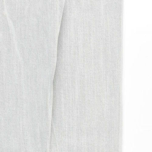 Topman Mens Grey Cotton Straight Jeans Size 32 in L33 in Slim Button