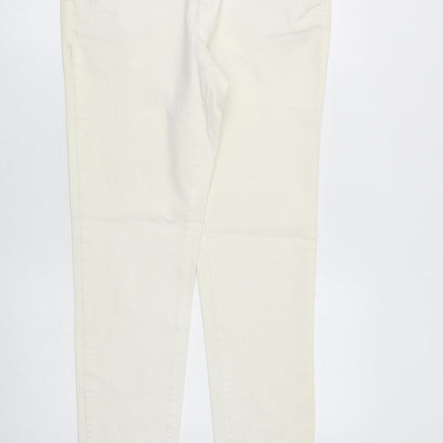 Yessica Womens Ivory Cotton Skinny Jeans Size 10 L31 in Slim Zip