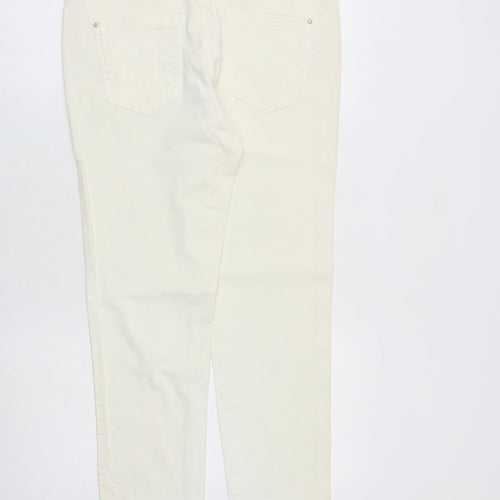 Yessica Womens Ivory Cotton Skinny Jeans Size 10 L31 in Slim Zip