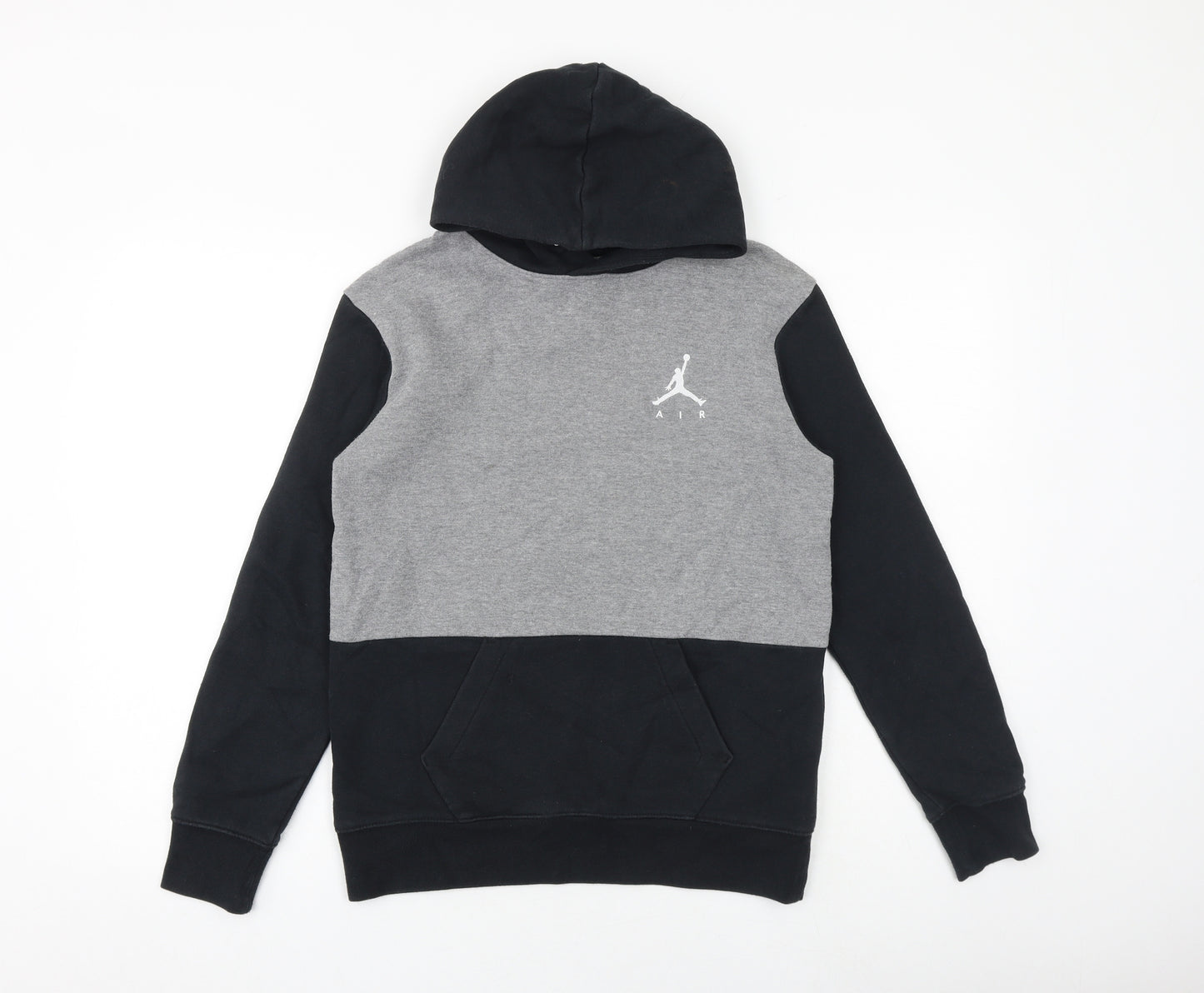 Jordan Boys Black Colourblock Cotton Pullover Hoodie Size 12-13 Years Pullover