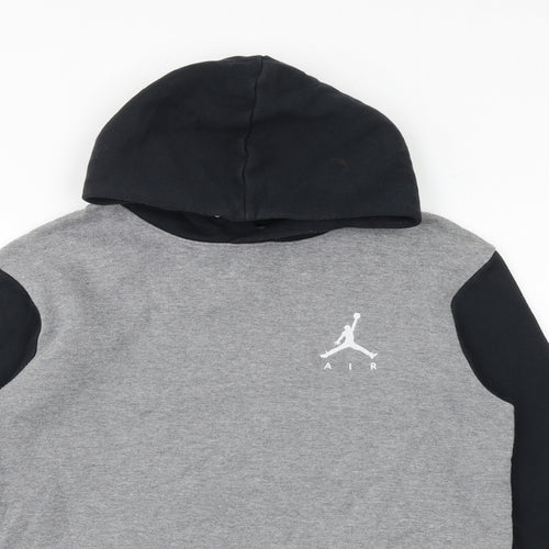 Jordan Boys Black Colourblock Cotton Pullover Hoodie Size 12-13 Years Pullover