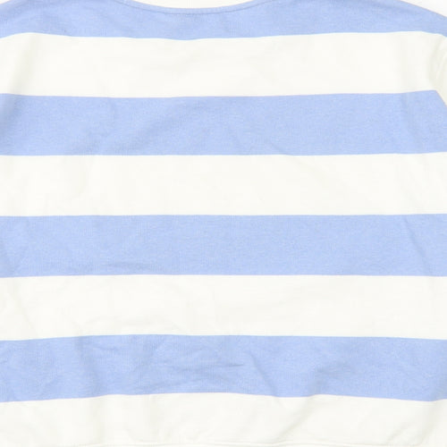 Marks and Spencer Womens White Striped Cotton Pullover Sweatshirt Size 14 Pullover