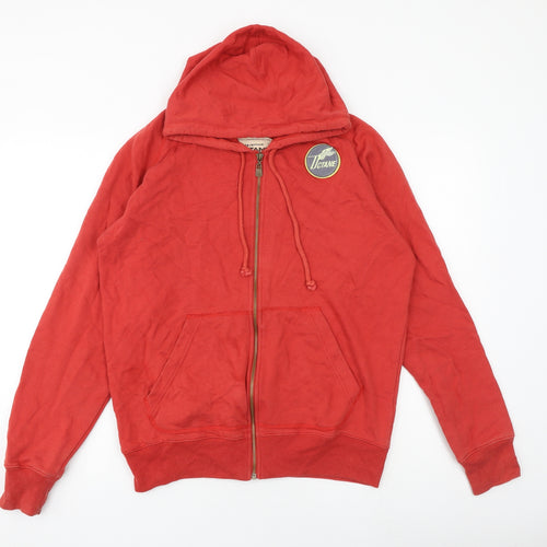 Octane Mens Red Cotton Full Zip Hoodie Size L