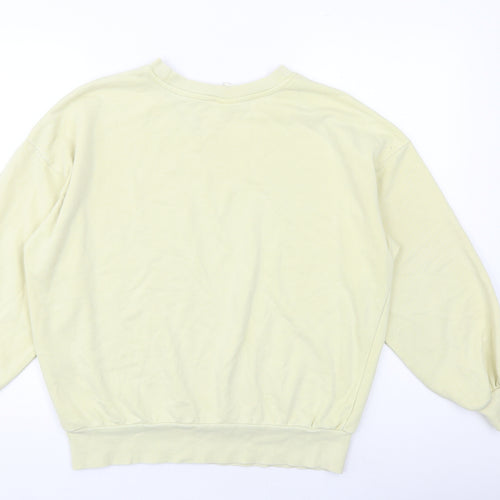 H&M Womens Yellow Cotton Pullover Sweatshirt Size S Pullover