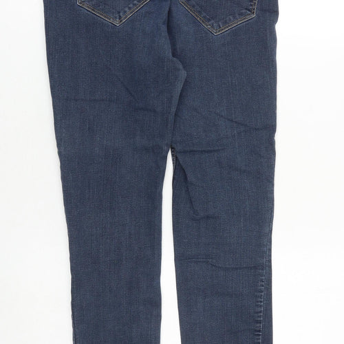 River Island Womens Blue Cotton Skinny Jeans Size 14 L27 in Regular Zip