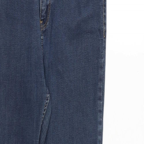 River Island Womens Blue Cotton Skinny Jeans Size 14 L27 in Regular Zip