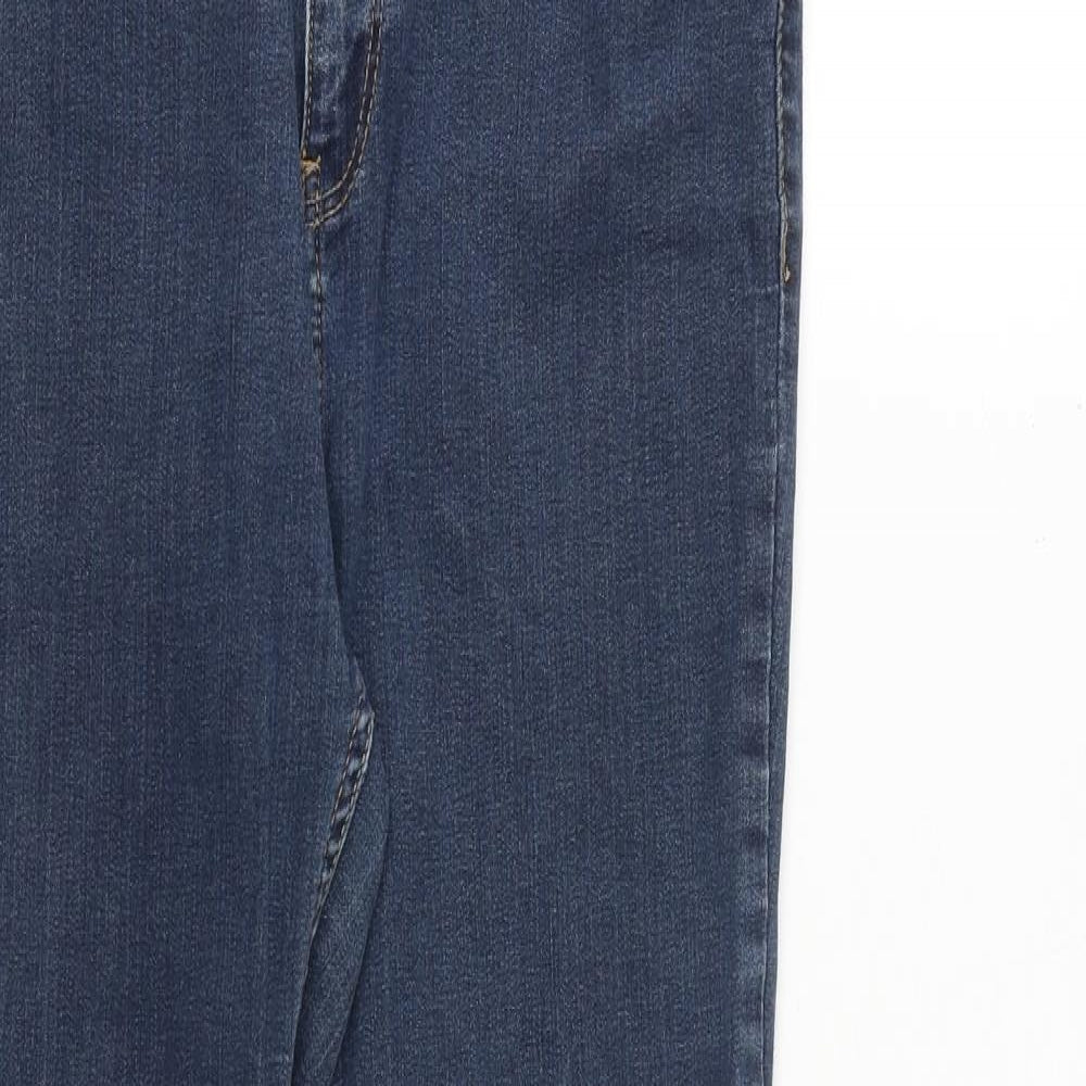 River Island Womens Blue Cotton Skinny Jeans Size 14 L27 in Regular Zip