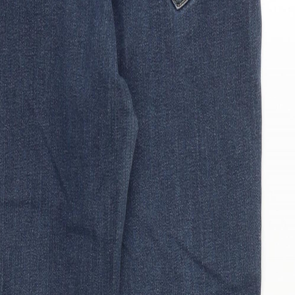 River Island Womens Blue Cotton Skinny Jeans Size 14 L27 in Regular Zip