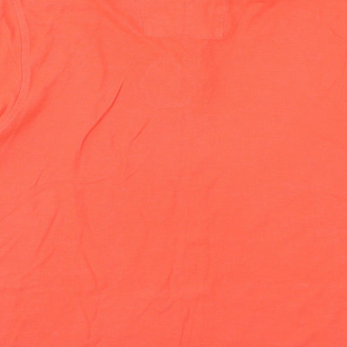 Marks and Spencer Mens Red 100% Cotton Polo Size L Collared Button