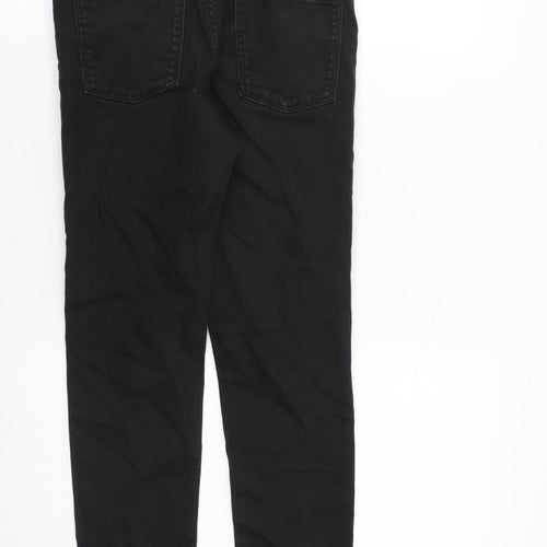 NEXT Boys Black Cotton Skinny Jeans Size 12 Years L25 in Regular Zip - Distressed