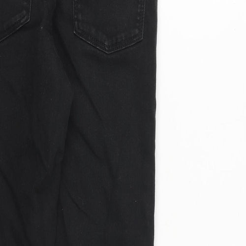 NEXT Boys Black Cotton Skinny Jeans Size 12 Years L25 in Regular Zip - Distressed