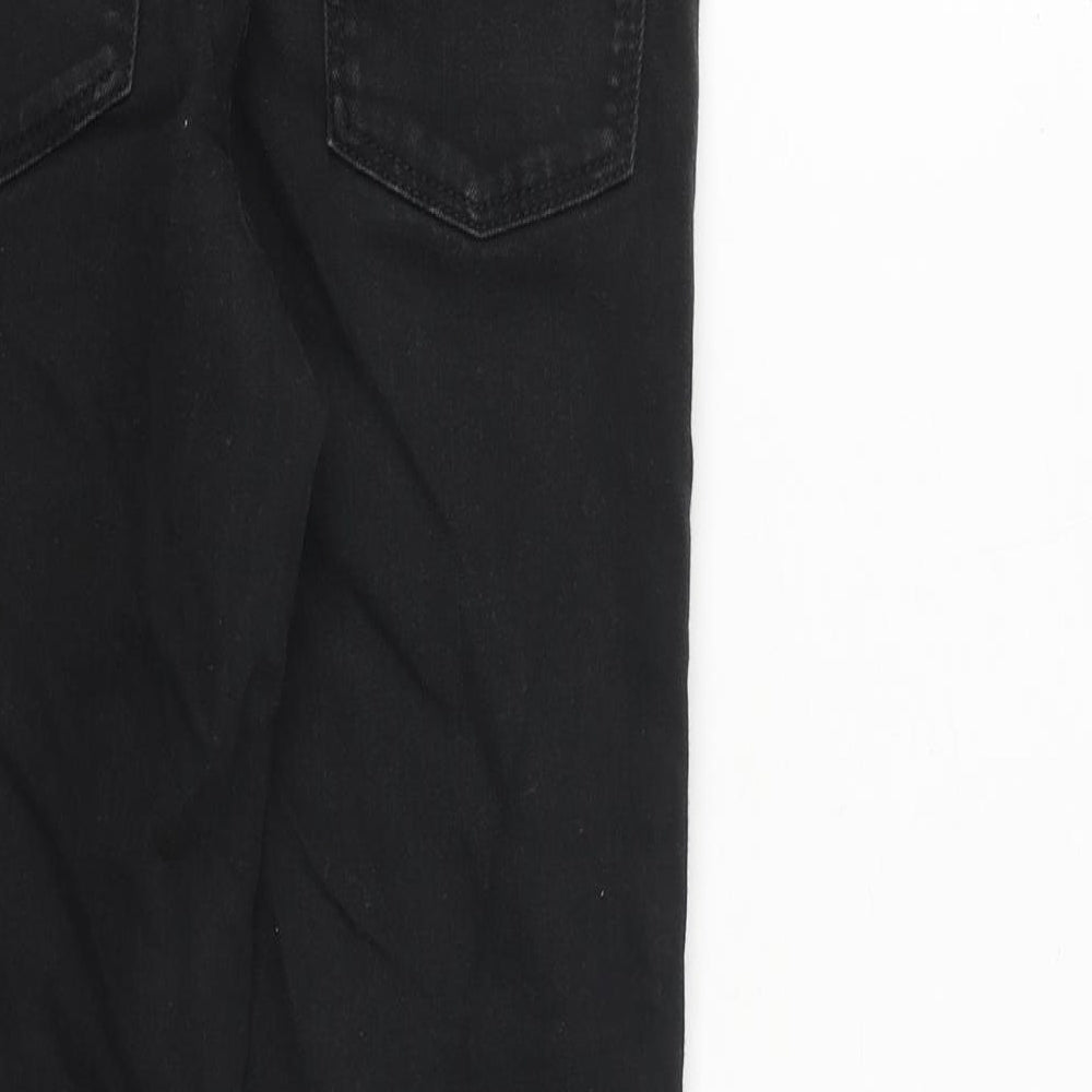 NEXT Boys Black Cotton Skinny Jeans Size 12 Years L25 in Regular Zip - Distressed