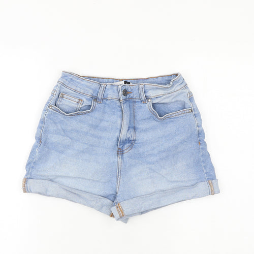 Pep& Co Womens Blue Cotton Mom Shorts Size 8 L3 in Regular Zip