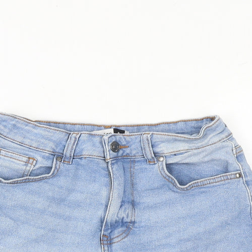 Pep& Co Womens Blue Cotton Mom Shorts Size 8 L3 in Regular Zip