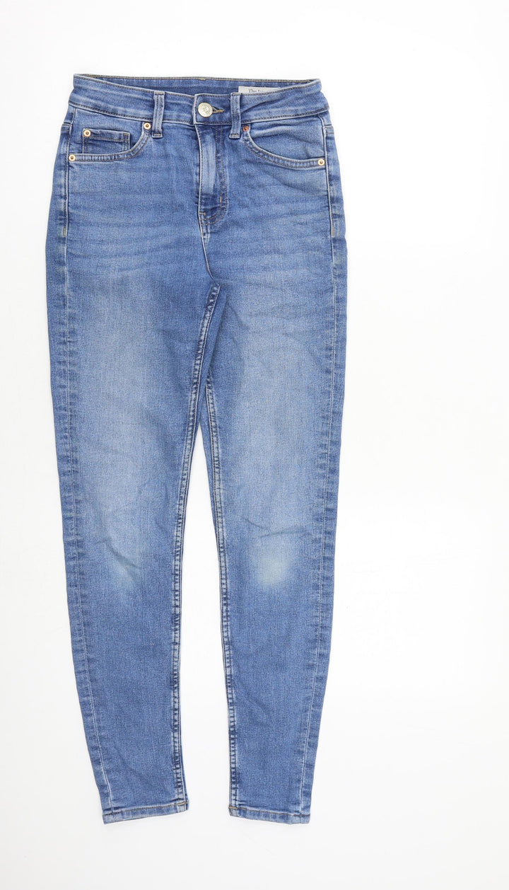 Marks and Spencer Womens Blue Cotton Skinny Jeans Size 6 L28 in Slim Zip