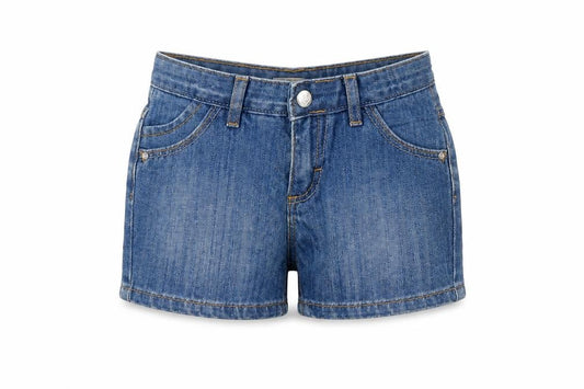 Indigo Girls Blue 100% Cotton Boyfriend Shorts Size 5-6 Years Regular Zip