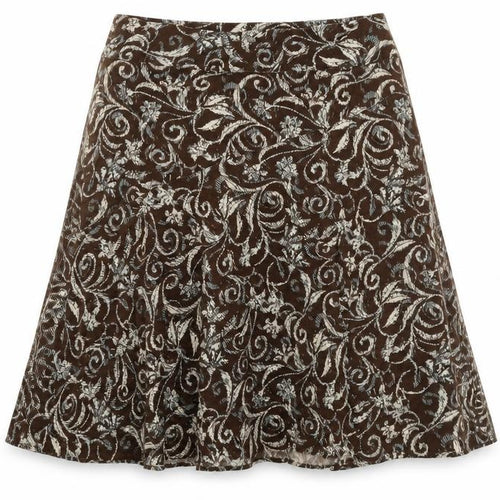 Maine New England Womens Brown Geometric Polyester Swing Skirt Size 16 Zip