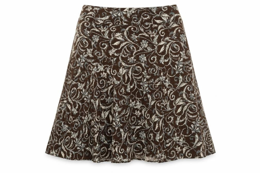 Maine New England Womens Brown Geometric Polyester Swing Skirt Size 16 Zip