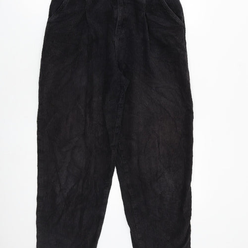 BDG Womens Black Cotton Trousers Size S L24 in Regular Zip - Raw Hem