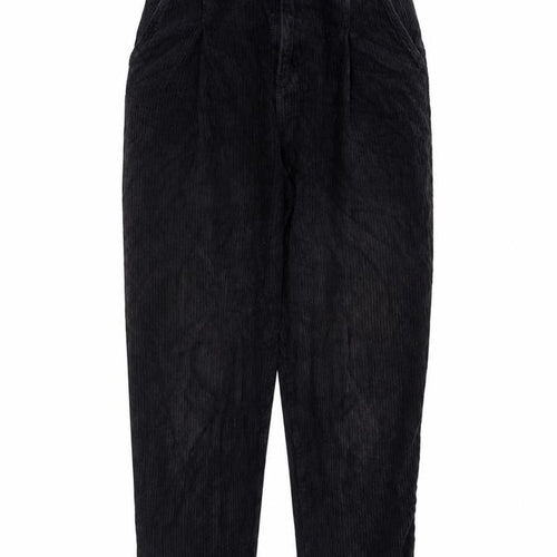 BDG Womens Black Cotton Trousers Size S L24 in Regular Zip - Raw Hem