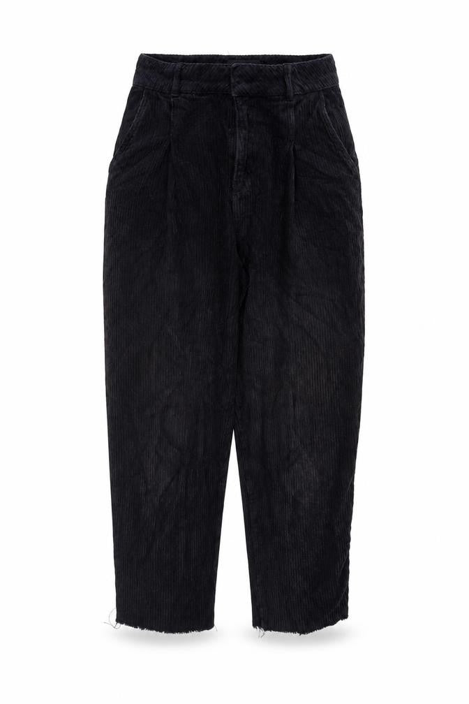 BDG Womens Black Cotton Trousers Size S L24 in Regular Zip - Raw Hem