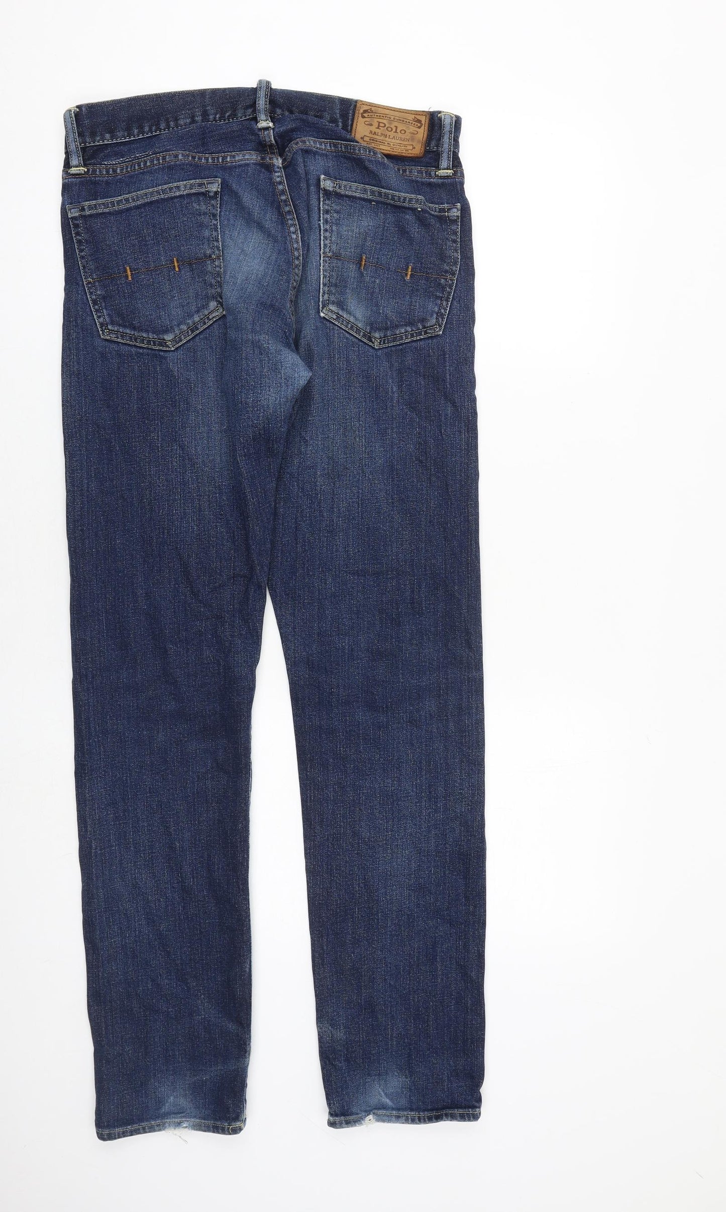 Polo Ralph Lauren Mens Blue Cotton Straight Jeans Size 32 in L32 in Regular Zip