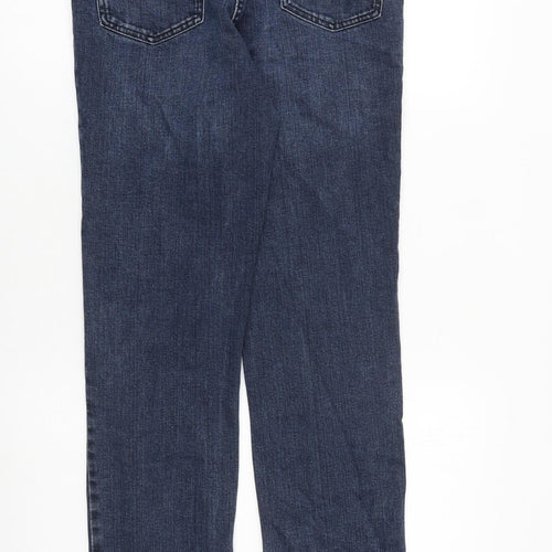 NEXT Womens Blue Cotton Straight Jeans Size 10 L32 in Regular Zip