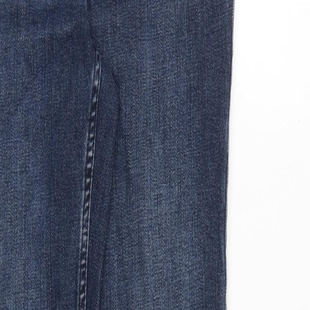 NEXT Womens Blue Cotton Straight Jeans Size 10 L32 in Regular Zip