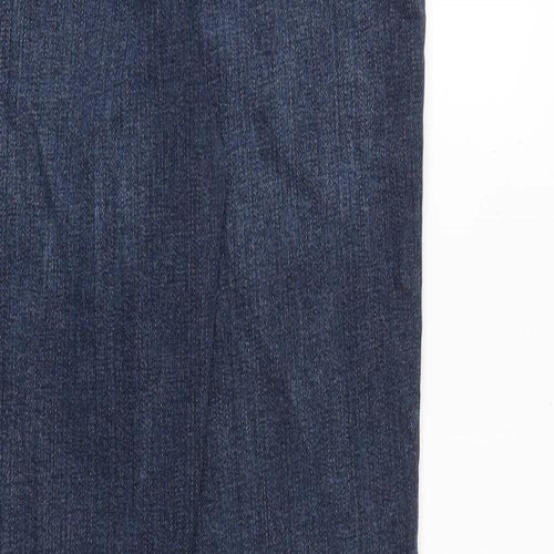 NEXT Womens Blue Cotton Straight Jeans Size 10 L32 in Regular Zip
