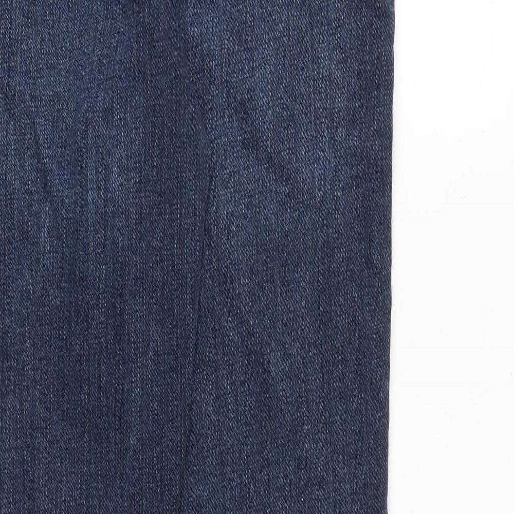 NEXT Womens Blue Cotton Straight Jeans Size 10 L32 in Regular Zip