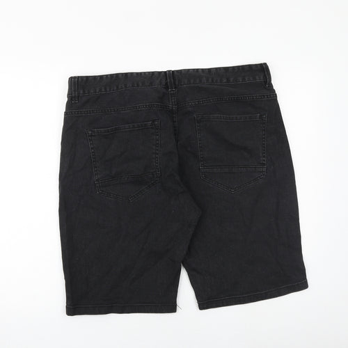 NEXT Mens Black Cotton Chino Shorts Size 38 in L10 in Regular Zip