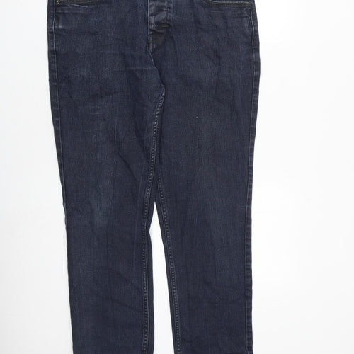 NEXT Mens Blue Cotton Straight Jeans Size 36 in L29 in Regular Zip