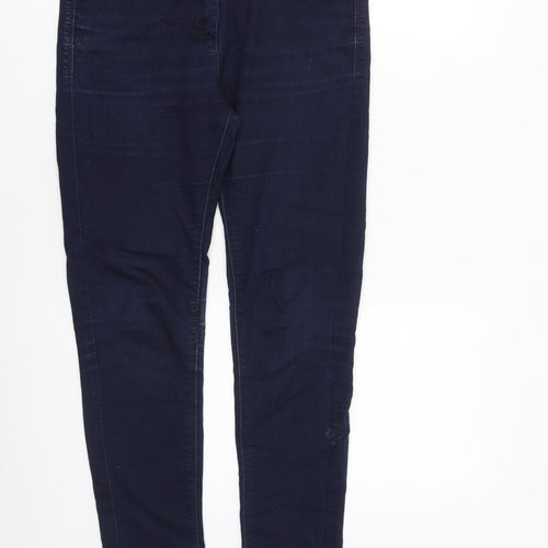 Marks and Spencer Womens Blue Cotton Skinny Jeans Size 8 L28 in Slim Zip