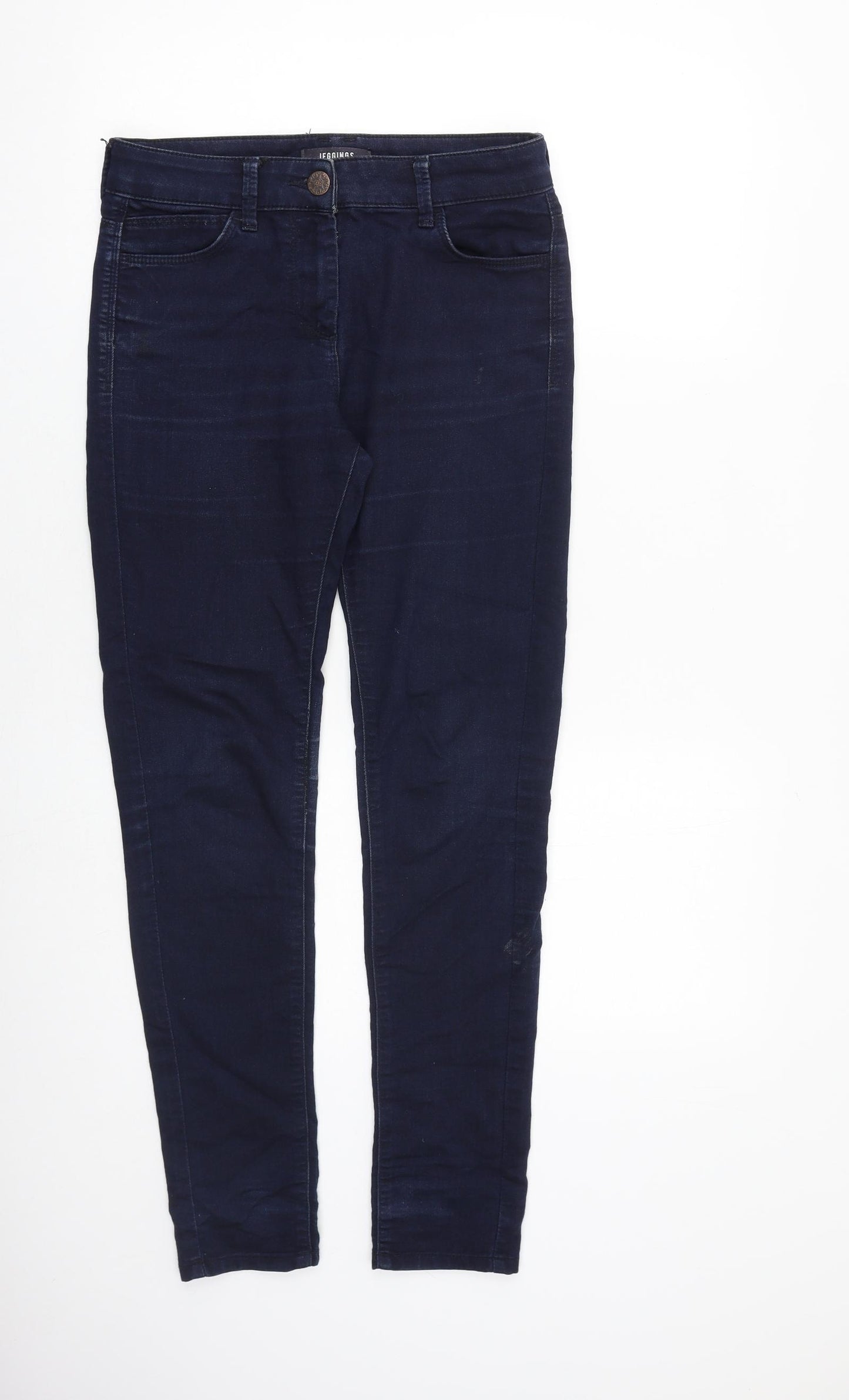 Marks and Spencer Womens Blue Cotton Skinny Jeans Size 8 L28 in Slim Zip