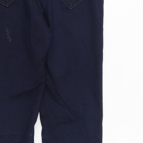 Marks and Spencer Womens Blue Cotton Skinny Jeans Size 8 L28 in Slim Zip