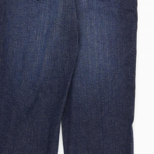 NEXT Womens Blue Cotton Flared Jeans Size 14 L32 in Regular Buckle