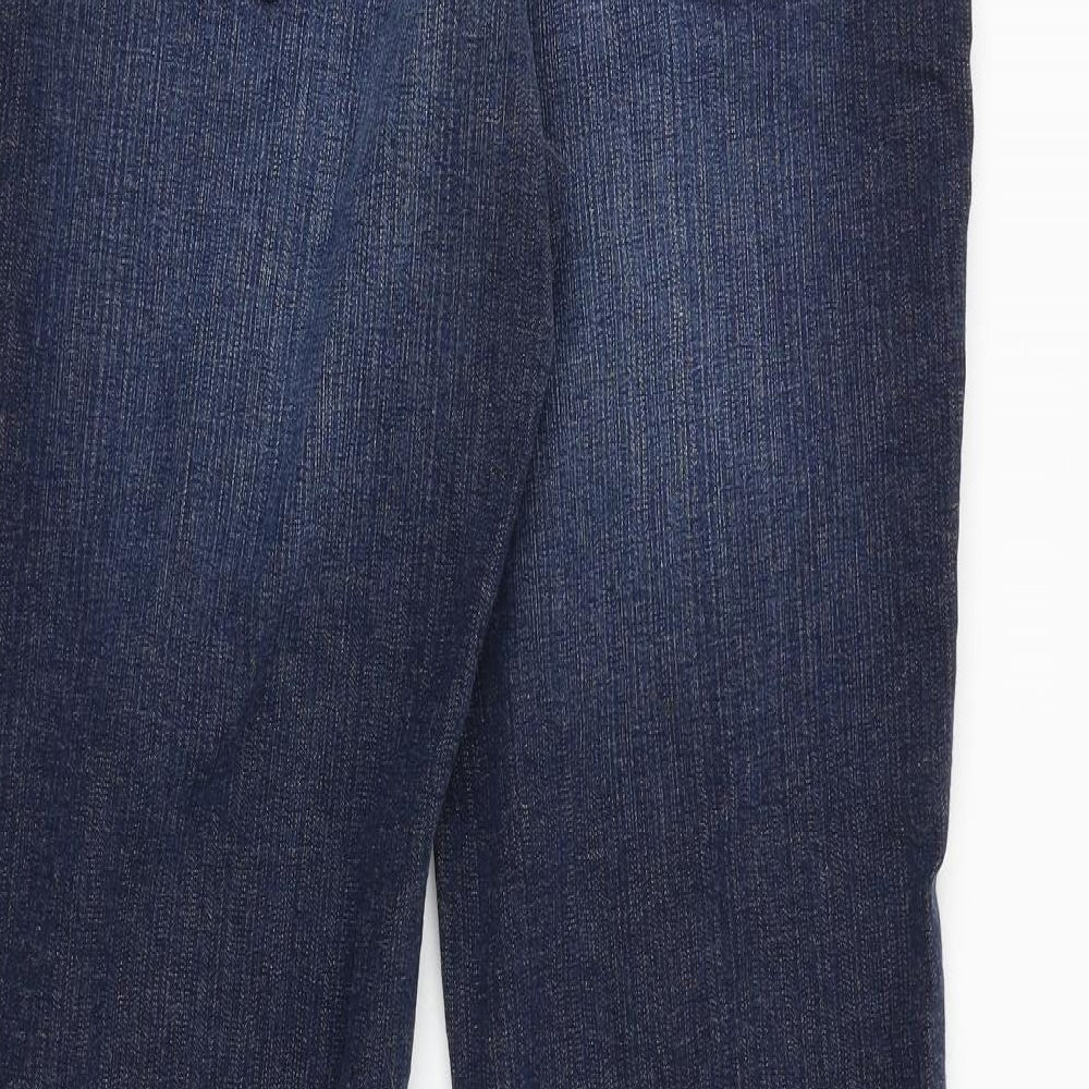 NEXT Womens Blue Cotton Flared Jeans Size 14 L32 in Regular Buckle