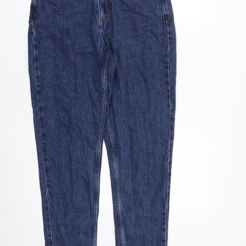 Denim & Co. Womens Blue Cotton Tapered Jeans Size 8 L29 in Regular Zip