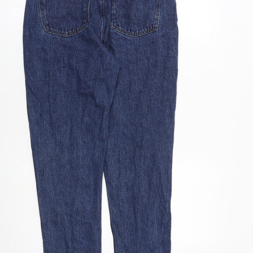 Denim & Co. Womens Blue Cotton Tapered Jeans Size 8 L29 in Regular Zip