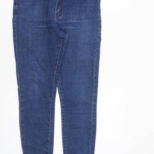 Denim & Co. Womens Blue Cotton Skinny Jeans Size 12 L26 in Regular Zip