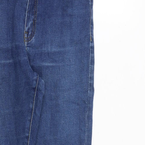 Denim & Co. Womens Blue Cotton Skinny Jeans Size 12 L26 in Regular Zip