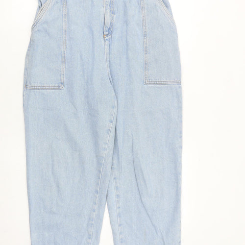 River Island Womens Blue Cotton Tapered Jeans Size 16 L25 in Regular Zip