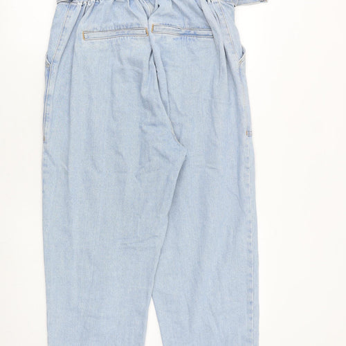 River Island Womens Blue Cotton Tapered Jeans Size 16 L25 in Regular Zip