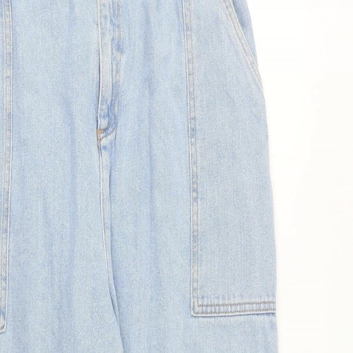 River Island Womens Blue Cotton Tapered Jeans Size 16 L25 in Regular Zip