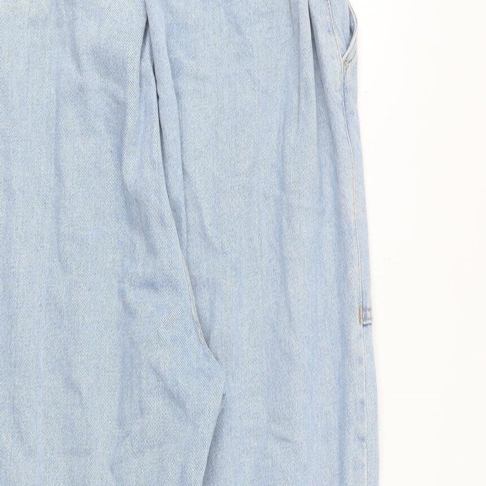 River Island Womens Blue Cotton Tapered Jeans Size 16 L25 in Regular Zip