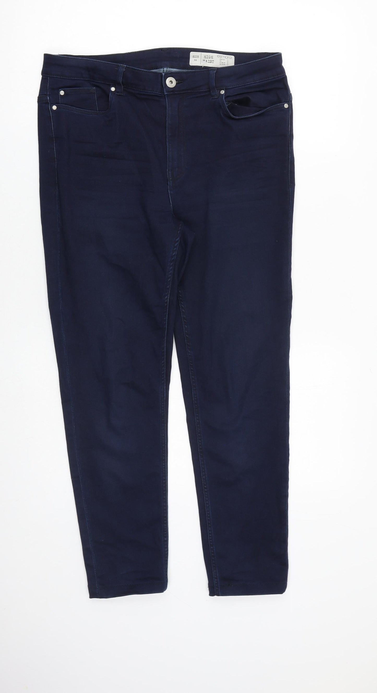 ESMARA Womens Blue Cotton Tapered Jeans Size 18 L27 in Regular Zip
