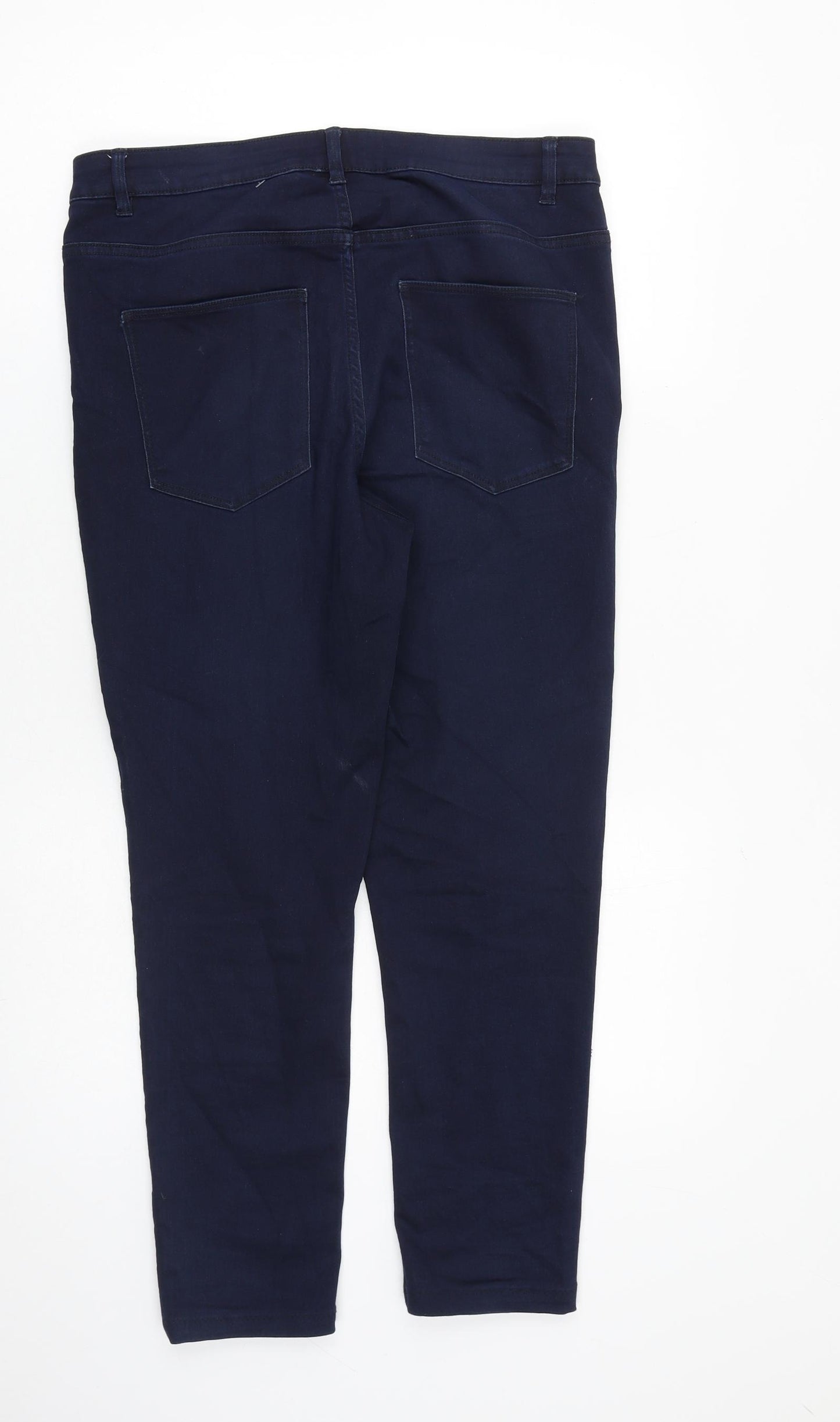 ESMARA Womens Blue Cotton Tapered Jeans Size 18 L27 in Regular Zip