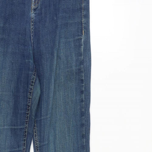 Topshop Womens Blue Cotton Flared Jeans Size 28 in L32 in Regular Zip