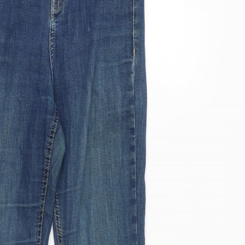 Topshop Womens Blue Cotton Flared Jeans Size 28 in L32 in Regular Zip
