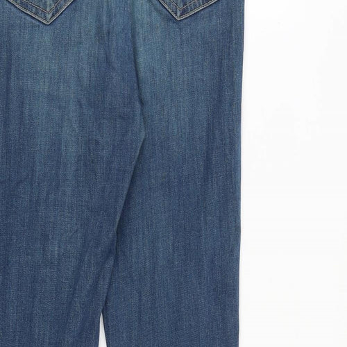 Topshop Womens Blue Cotton Flared Jeans Size 28 in L32 in Regular Zip